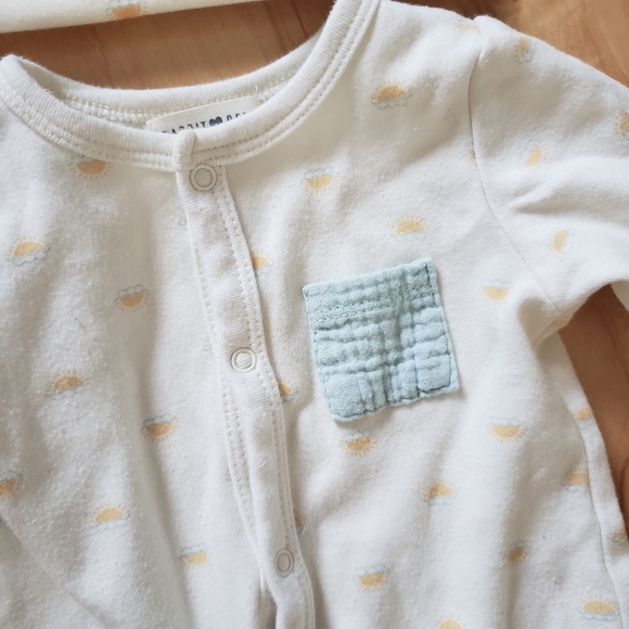 Rabbit & Bear Neutral Baby PJ & Hat set - Picture 2 of 3